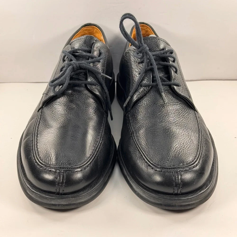 Sandro Moscolo Mens Black Leather Anatomic Gel Apron Toe Derby Shoes 11 D